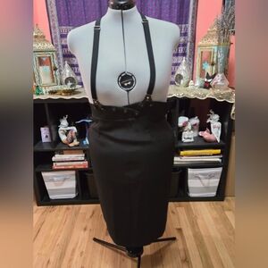 Pencil skirt with suspenders